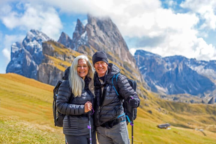A couple in the Alps.