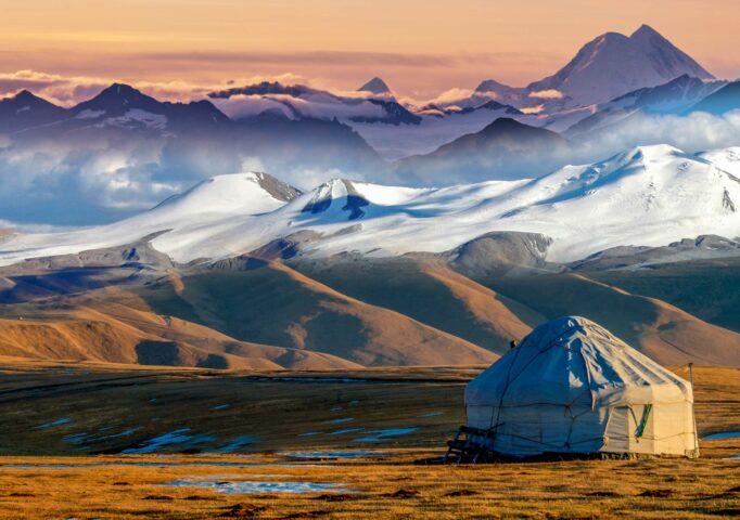 A tent by Almaty Mountain.