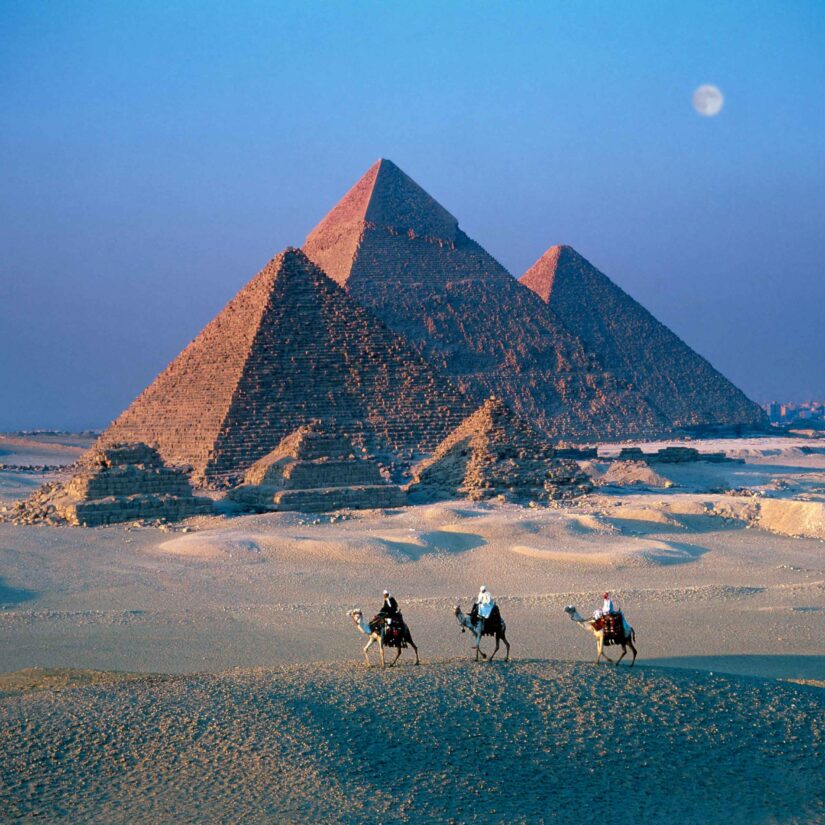 The pyramids in Egypt.