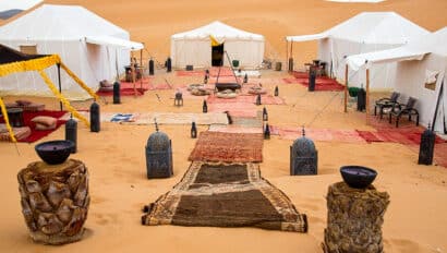 A desert campsite in Morocco.