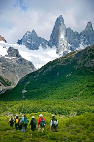 Hikers at Mount Fitz Roy.