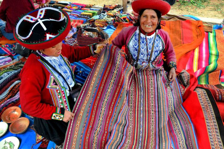 Local peruvian women at a market.