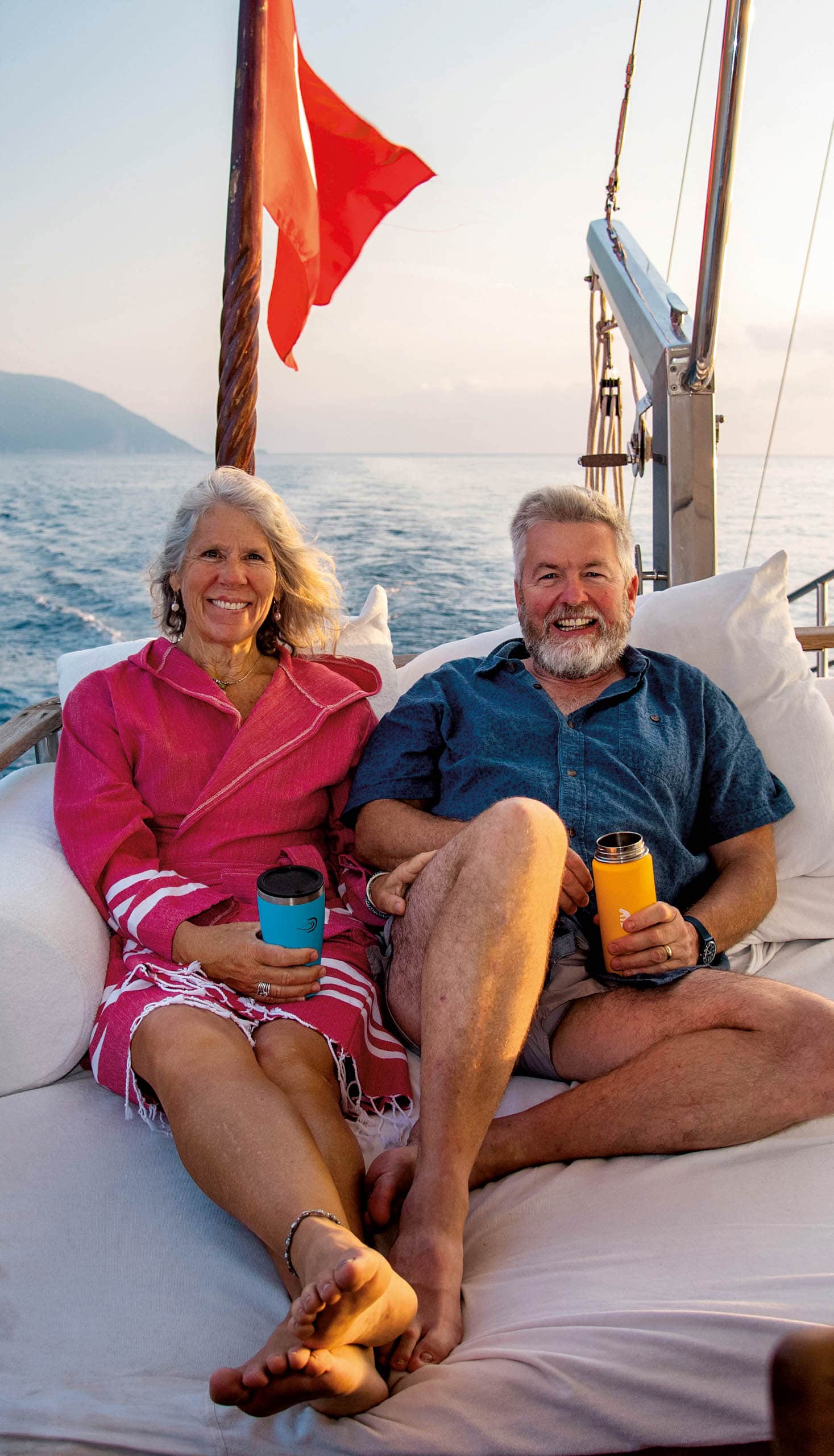 A couple enjoying a cruise.
