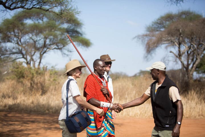 Guides and travelers in Tanzania.